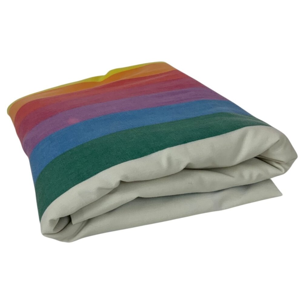 Vintage Wamsutta Ultracale Twin Flat Sheet Tomorrows Rainbow Stripe Cotton Blend - Picture 2 of 5